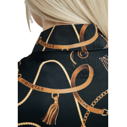 Polo de manga corta Montar estampado Haily Bridle para mujer Negro