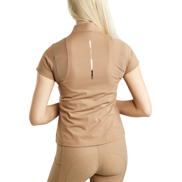 Polo de entrenamiento Montar MoStar de manga corta con inserciones de malla para mujer Polo de entrenamiento Montar MoStar de manga corta con inserciones de malla para mujer