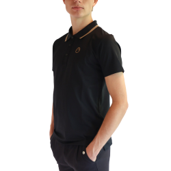 Polo de manga corta Montar MoDrake con cuello y logotipo en contraste para hombre