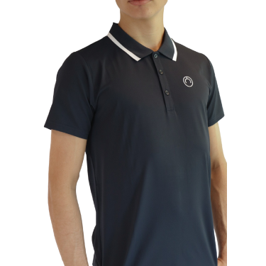 Polo de manga corta Montar MoDrake con cuello y logotipo en contraste para hombre Marino Azul marino