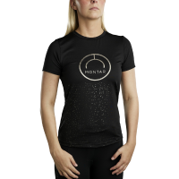 Camiseta de manga corta Montar MoSille Junior con logo impreso en gun metal para mujer