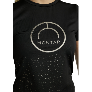 Camiseta de manga corta Montar MoSille Junior con logo impreso en gun metal para mujer Camiseta de manga corta Montar MoSille Junior con logo impreso en gun metal para mujer