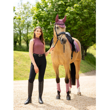 Capa base LeMieux Maria de malla sin mangas Palisandro Rosa