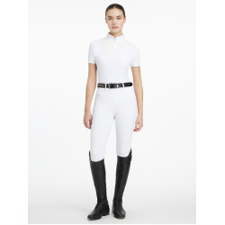 Camisa de concurso LeMieux plisada Sophia de manga corta Blanco