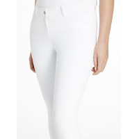 Pantalon d'équitation à basanes silicone Imogen Blanco
