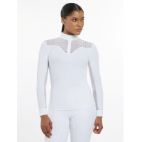 Polo de concurso LeMieux Emily de manga larga Blanco