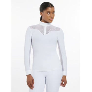 Polo de concurso LeMieux Emily de manga larga Blanco