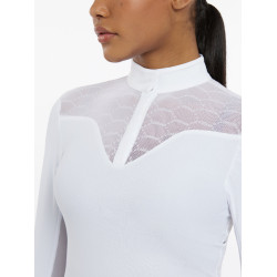 Polo de concurso LeMieux Emily de manga larga Blanco