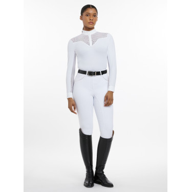 Polo de concurso LeMieux Emily de manga larga Blanco