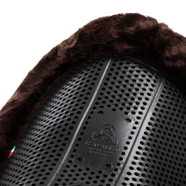 Acavallo Classic Gel y Salvacruz de piel de oveja Negro / lana marrón