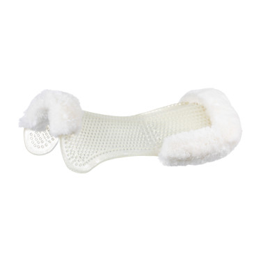 Amortiguador trasero de gel y piel de cordero con cuña elevadora Acavallo Transparente / borrego blanco