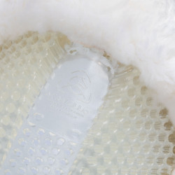 Amortiguador trasero de gel y piel de cordero con cuña elevadora Acavallo Transparente / borrego blanco