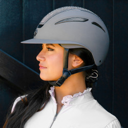 Casco Imperial Riding Olania Deluxe con visera grande Gris