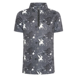 Polo de manga corta para niña Imperial Riding Olivia AOP Carbón vegetal Gris