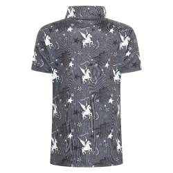 Polo de manga corta para niña Imperial Riding Olivia AOP Carbón vegetal Gris