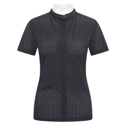 Polo de concurso de malla Imperial Riding Grandprix de manga corta para mujer Negro