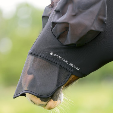 Máscara anti-moscas con nariz Imperial Riding Trail ride Negro
