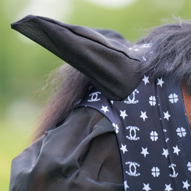 Máscara anti-moscas con nariz Imperial Riding Trail ride Negro AOP Motifs