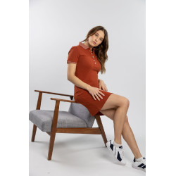 Vestido Polo Harcour Dynamite Terracota Naranja