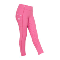 Leggings ajustados para niña con grip y logotipo Equestro Rosa castillo