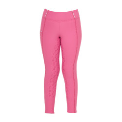 Leggings ajustados para niña con grip y logotipo Equestro Rosa castillo Leggings ajustados para niña con grip y logotipo Equestro Rosa castillo