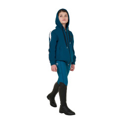 Leggings ajustados para niña con grip y logotipo Equestro Azul coral