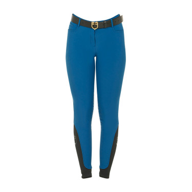 Pantalón ajustado con grip para mujer con logo Zenda Equestro Azul coral