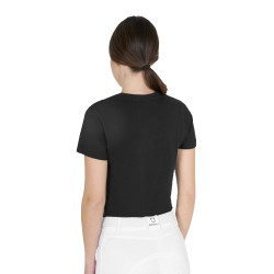 Camiseta de algodón Equestro mujer Horse Lover Negro Camiseta de algodón Equestro mujer Horse Lover Negro