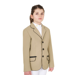 Chaqueta de concurso Equestro para niña en tejido técnico Incienso Beige