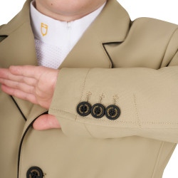 Chaqueta de concurso Equestro para niña en tejido técnico Incienso Beige