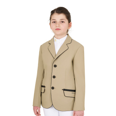Chaqueta de concurso Equestro para niña en tejido técnico Incienso Beige Chaqueta de concurso Equestro para niña en tejido técnico Incienso Beige