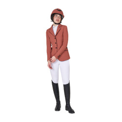Chaqueta de concurso para mujer en tejido técnico elástico Equestro Secuoya Marr&amp;amp;amp;oacute;n