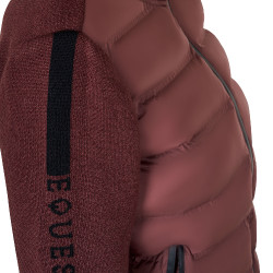 Chaqueta Equestro para mujer de nailon y punto con cremallera Castaño Marrón