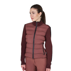 Chaqueta Equestro para mujer de nailon y punto con cremallera Castaño Marrón