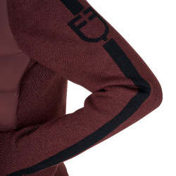 Chaqueta Equestro para mujer de nailon y punto con cremallera Castaño Marrón