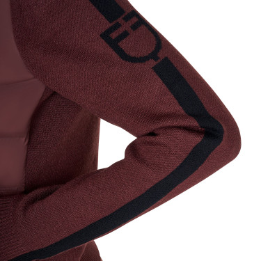 Chaqueta Equestro para mujer de nailon y punto con cremallera Castaño Marrón