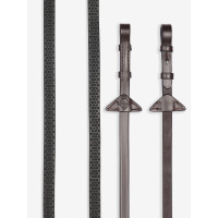 Riendas de goma blanda LeMieux Habana / plata Marrón