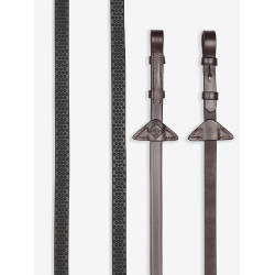 Riendas de goma blanda LeMieux Habana / plata Marrón