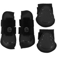 Protectores de tendón y menudillo Je t'aime EQUITHÈME Negro