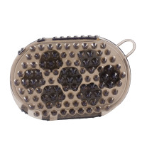 Guante doble cara almohaza y masaje Horze Gris