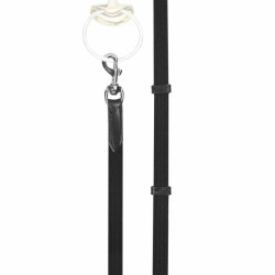 Riendas cincha Stübben Islandés con mosquetón Negro plata