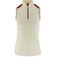 Camiseta Polo EQUITHÈME, sin mangas Crudo Beige