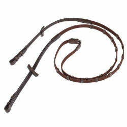 Riendas estrechas Stübben con 9 topes y ganchos Ébano plata