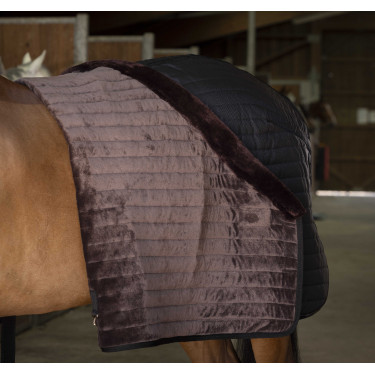 Manda de cuadra Equithème Teddy, forrada de borreguito sintético Negro / marrón Manda de cuadra Equithème Teddy, forrada de borreguito sintético Negro / marrón