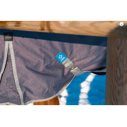 Manta Equithème TYREX 1200D reciclada Gris pardo Marrón