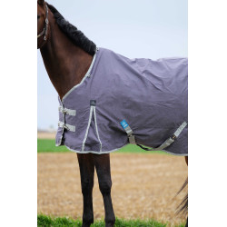 Manta Equithème TYREX 1200D reciclada Gris pardo Marrón