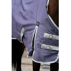 Manta Equithème TYREX 1200D reciclada Gris pardo Marrón