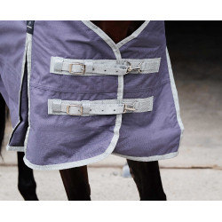 Manta Equithème TYREX 1200D reciclada Gris pardo Marrón