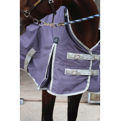 Manta Equithème TYREX 1200D reciclada Gris pardo Marrón