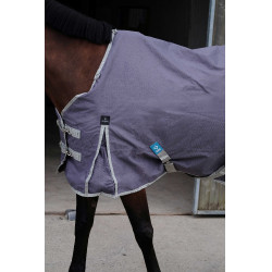 Manta Equithème TYREX 1200D reciclada Gris pardo Marrón